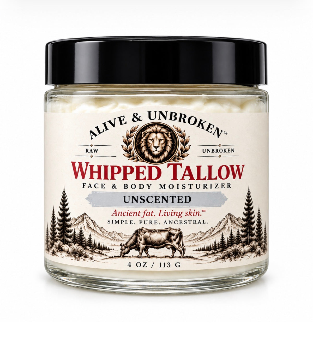 Grass Fed & Finished Whipped Tallow Face & BodyMoisturizer