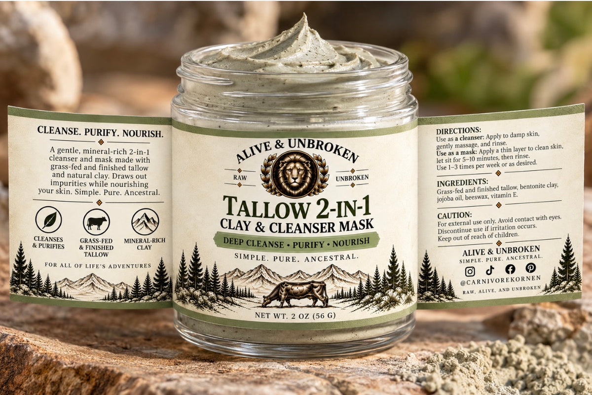 2 in 1 Tallow Cleanser + Clay Mask
