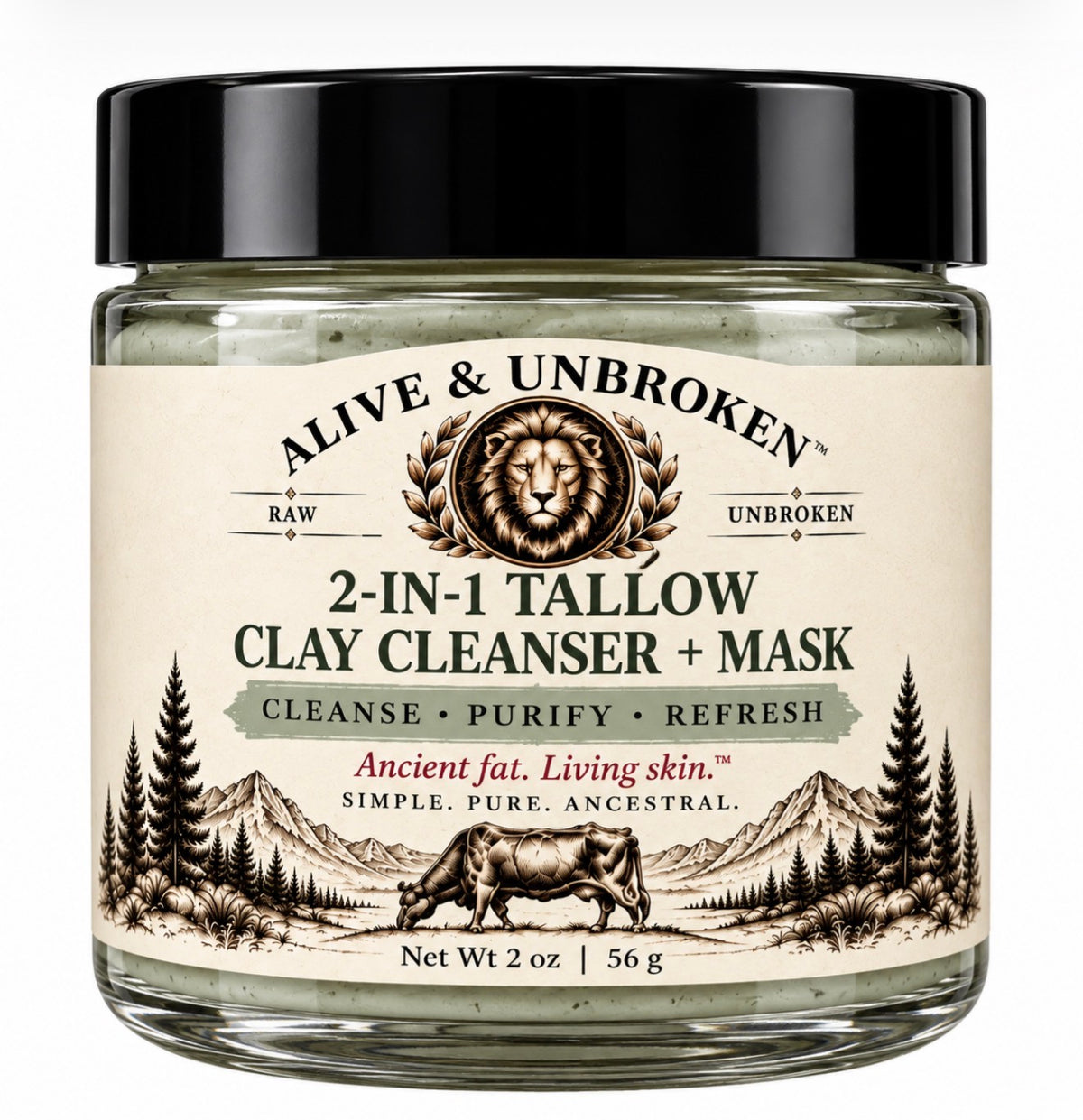 2 in 1 Tallow Cleanser + Clay Mask