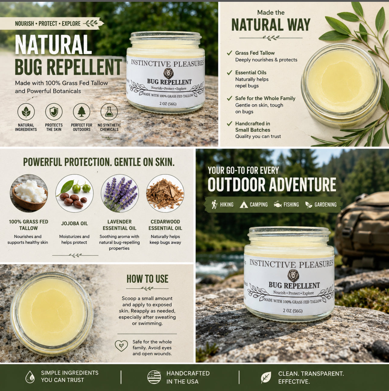 TALLOW ALL NATURAL OUTDOOR BUG REPELLENT