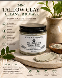 2 in 1 Tallow Cleanser + Clay Mask