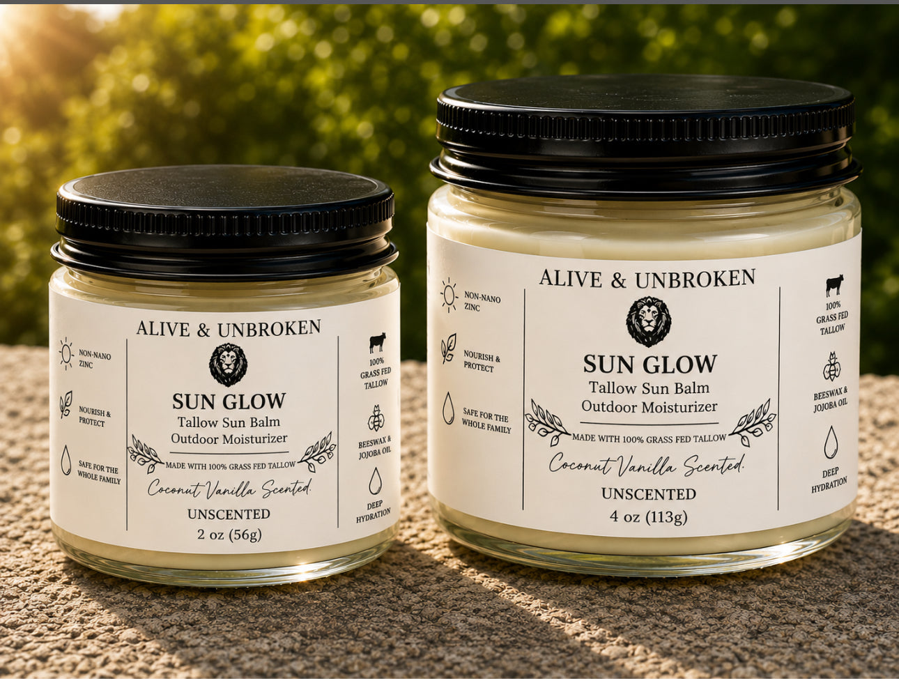 Sun Glow Tallow Balm with Non Nano Zinc Oxide