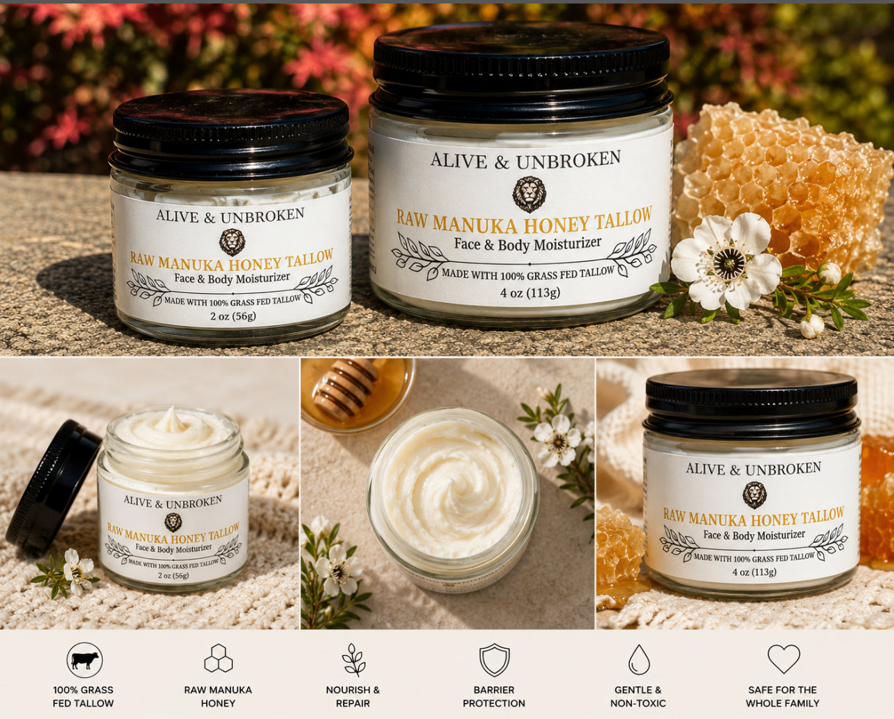 Raw Manuka Honey Tallow Moisturizer